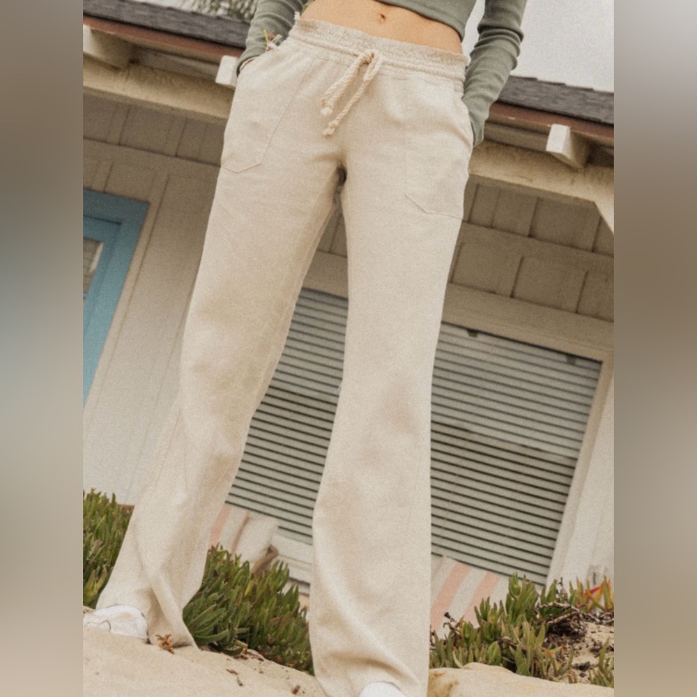 Roxy linen-blend beachy pants